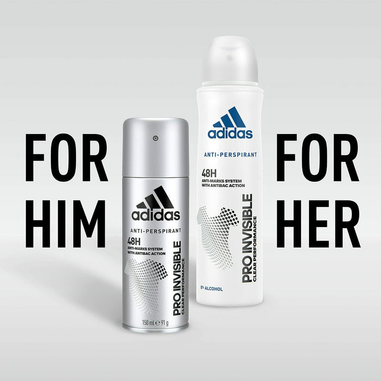 Adidas AntiPerspirant Pro Invisible Clear Performance 0% Alcohol 5 - Walmart.com