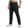 thumbnail image 4 of Tfken Men Pants For Summer Drawstring Elastic Waist Solid Color Pants With Pockets Casual Daily Wear Male Classic Clothes Black, 4 of 9