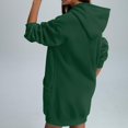 thumbnail image 4 of VISALY Hoodies Pullover Tunic Sweatshirt Fall Hoodies Sweatshirts Dresses Long Sleeve Sweaters Pullover Clothes with Pockets Casual Sweaters Athletic Sweatshirts Sweatshirts Loose Fit Hoodie Green S, 4 of 5
