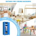 thumbnail image 5 of Infans 48" Metal Storage Locker, Children Daycare Coat Locker w/ Hanging Rod & Shelf, 2-Tier Safe Storage Locker Cabinet w/ 2 Keys and Lock, Blue, 5 of 7