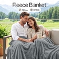 thumbnail image 7 of Utopia Bedding Cool Grey Fleece Blanket Queen Size Fuzzy Plush Anti-Static Microfiber Bed Blanket (90x90 Inch), 7 of 7