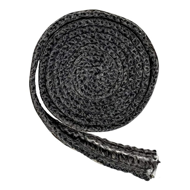 Cinta de junta para puerta de madera de 78,74" con cuerda de fibra de vidrio de alta densidad y junta negra 2mx10mm
