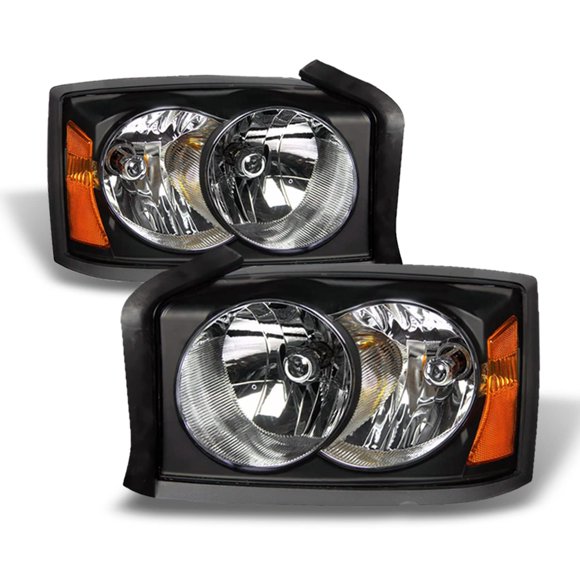 AKKON - For Dodge Dakota OE Replacement Black Bezel Headlights Driver/Passenger Head Lamps Pair New
