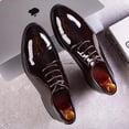 thumbnail image 3 of Men's Patent Leather Tuxedo Dress Shoes Classic Lace-up Formal Business Oxford Wedding Shoes, 3 of 10
