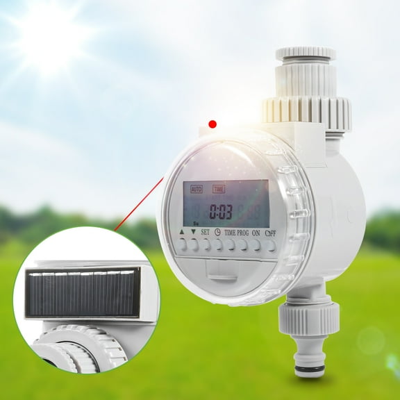 LYUMO 1Pc Solar Power Home Garden Auto Water Saving Irrigation Controller LCD Digital Watering Timer , Garden Water Timer, Water Timer Irrigation