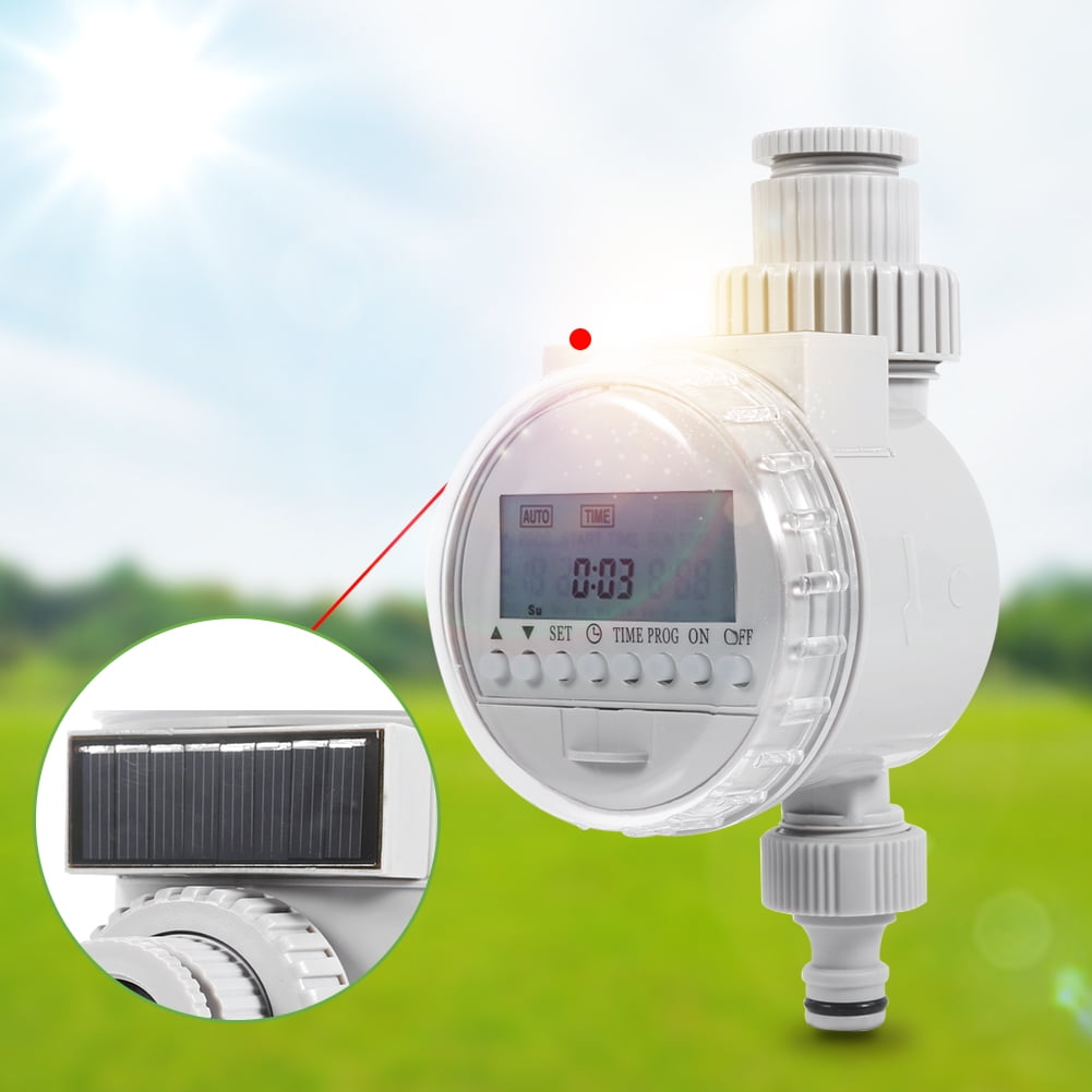 LYUMO 1Pc Solar Power Home Garden Auto Water Saving Irrigation Controller LCD Digital Watering Timer , Garden Water Timer, Water Timer Irrigation