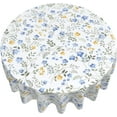 thumbnail image 6 of Blue Yellow Floral Leaf Round Tablecloth 60 Inch Summer Spring Wildflower Table Clothes Watercolor Flowers Tablecloths Washable Circle Table Cover for Picnic Dining Room Home Outdoor Decor, 6 of 6