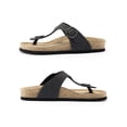 thumbnail image 2 of Women's Cork Thong Footbed Sandals Slide Sandals For Women With Adjustable Strap Buckle Open Toe Beach Sandals, 2 of 5