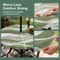 thumbnail image 5 of Round Outdoor Tablecloth with Umbrella Hole and Zipper, Sage Green Ombre Tablecloth with Elastic Waterproof, Modern Moire Abstract Art Aesthetics Patio Table Covers for 31" - 35" Picnic Pool Tables, 5 of 9