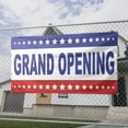 thumbnail image 2 of Grand Opening Banner 13 oz Heavy Duty Vinyl Grand Opening Sign for Special Events, Business, Inaugurations & Ceremonies |Outdoor/Indoor, Single-Sided with Metal Grommets (4x8 ft, Wh & Bl), 2 of 6