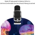 thumbnail image 4 of Square 2Pack PU Leather Colorful Jellyfish Cruise Luggage Tag with Privacy Cover and Name ID Tag for Travel Handbags Backpacks Luggage Tags, 4 of 6