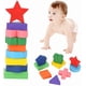 thumbnail image 5 of Juguetes educativos para niños, rompecabezas geométricos de madera que fomentan la inteligencia, rompecabezas de aprendizaje de madera de colores brillantes, regalo para bebés en edad preescolar (A), 5 of 5