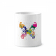 thumbnail image 1 of Colorida mariposa con patron de flores Graffiti Titular de cepillo de dientes de cerámica taza de regalo pluma blanco taza 350ml, 1 of 2