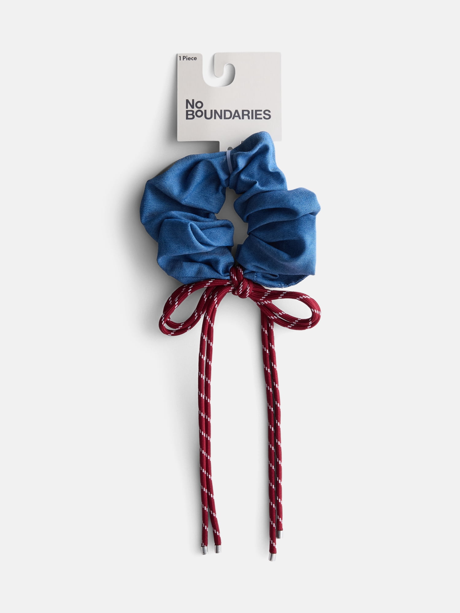 No Boundaries Denim Hair Scrunchy with Accent Laces