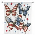 thumbnail image 2 of Independence Day Semi Sheer Curtains Drapes for Living Room, Bedroom, French Doors Window 108 Inches Long, 4th of July American Flag Butterfly Rod Pocket Chiffon Curtain Drapery Voile Drape Panel, 2 of 6