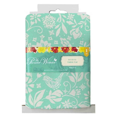 The Pioneer Woman 44" x 1 yd Cotton Maize Bird Toss Precut Sewing & Craft Fabric, Green