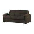 thumbnail image 5 of Ottomanson Trance Sleeper Loveseat, Brown Leatherette Fabric, 5 of 9