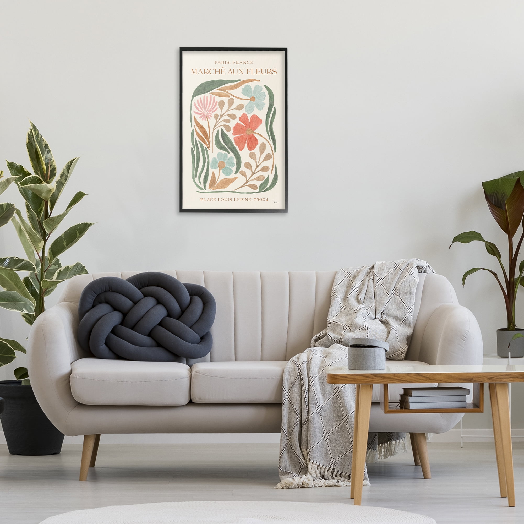 Stupell Industries French Floral Painting Botanical & Floral Painting Black Framed Art Print Wall Art, 20 x 30