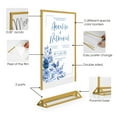 thumbnail image 2 of M&T Displays Desktop Acrylic Sign Menu Holder Double Sided T Shape Tabletop 4x6 Inch Gold Border Bottom Loading Clear Ad Frame for Restaurant Store Wedding Party Event (12 pack), 2 of 8