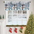thumbnail image 4 of Christmas Watercolor Valances for Windows, 42 x 18in, Hat Snowman Snowflake Pine Tree Forest Rod Pocket Kitchen Valance Curtain Light Filtering Window Treatments for Living Room Bedroom, 1 Panel, 4 of 7