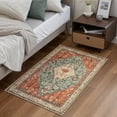 thumbnail image 6 of Wonnitar 2'X3' Small Boho Tribal Rugs for Entryway,Soft Kitchen Rugs Non Slip Washable Rugs,2X3ft Modern Foldable Door Mat Indoor Entrance Low-Pile Throw Rug for Bedroom Bathroom,Rust, 6 of 8