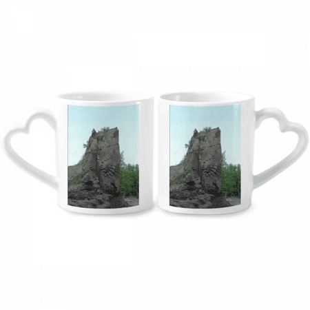 

Northeast Square Boulder Art Deco Fashion Couple Porcelain Mug Set Cerac Lover Cup Heart Handle