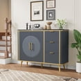 thumbnail image 6 of Vecenuy 47.3" Modern Buffet Cabinet with 2 Doors & 3 Drawers, Fluted Coffee Bar with Storage for Dining Room, Living Room, Entryway, Navy Blue, 6 of 9