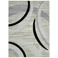 thumbnail image 2 of Allstar 8x10 Contemporary Accent Rug in Off White with Gainsboro Grey Abstract Crescent Shape design (7' 5" x 9' 8"), 2 of 9