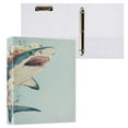 thumbnail image 3 of WOBOGO A Shark Full Of Flowers File Folders Extra Large Capacity to Hold 200 Sheets of Documents Hard Shell Ring Binder for School Home Office, 3 of 10