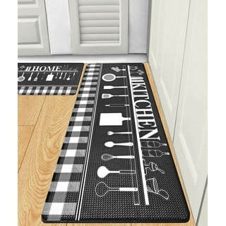 Non-slip Anti-fatigue Kitchen Mat 10mm Thick Cushioning PVC Woven Foot Pad  Disposable Wipeable Living