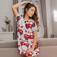 thumbnail image 3 of Fotbe Gnomes On The Car Bata de Dormir para Mujer con Estampado, Camisón de Algodón de Manga Corta, Ropa de Dormir Casual, 3 of 6