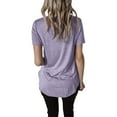 thumbnail image 4 of ZyeKqe Womens Top Short Sleeve Shirts Criss Cross V Neck T Shirts Loose Fitted Tees Solid Color Summer Tops, 4 of 8
