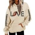 thumbnail image 1 of Wyzesi Sweatshirts pour Femmes Col Rond Poche Poitrine Sweatshirt Décontracté pour Femmes Hoodies Imprimé Graphique Tendance Pull à Capuche Décontracté Tops Automne Ample Manches Longues Blouse avec Poche, 1 of 4