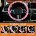 thumbnail image 6 of Diamond Steering Wheel Cover，14.5-15 Inch Car Steering Wheel Cover with Bling Crystal Rhinestone，Delicate and Anti-Slip Sparkly Car Wheel Protector for Women Girl，Pink, 6 of 14