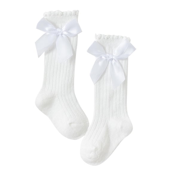 LckLvx Baby Girls Knee High Socks Bow Stockings Toddlers Breathable Long Sock 0-4 Years