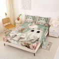 thumbnail image 2 of Manfei Vintage Floral Ghost King Sheets 4pcs, Halloween Romantic Autumn Flowers Bedding, Green Pink Beige,1 Fitted Sheet, 1 Flat Sheet and 2 Pillowcases, 2 of 5