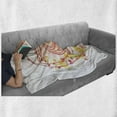 thumbnail image 6 of Colorful Soft Flannel Fleece Throw Blanket, Round Sketchy Wheel with Watercolor Splashes and Brushstrokes Ground Image, Cozy Plush for Indoor and Outdoor Use, 70" x 90", Red Yellow, by Ambesonne, 6 of 6