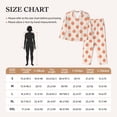 thumbnail image 3 of KLL Orange Peach Print Women's Long Sleeve Pajamas with Pants Sleepwear Loungewear 2 Set-Large, 3 of 7