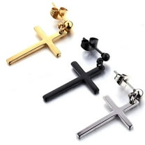 Namzi 1-3 Pairs Stainless Steel Earrings Cross Dangle Studs Earrings piercing Jewelry For Men and Women