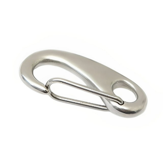 keepw Egg Shape Spring Snap Hooks Multifunctional Hiking Camping Belt Carabiner Lightweight Rigging Clips Lock Spring Buckle White 50mm