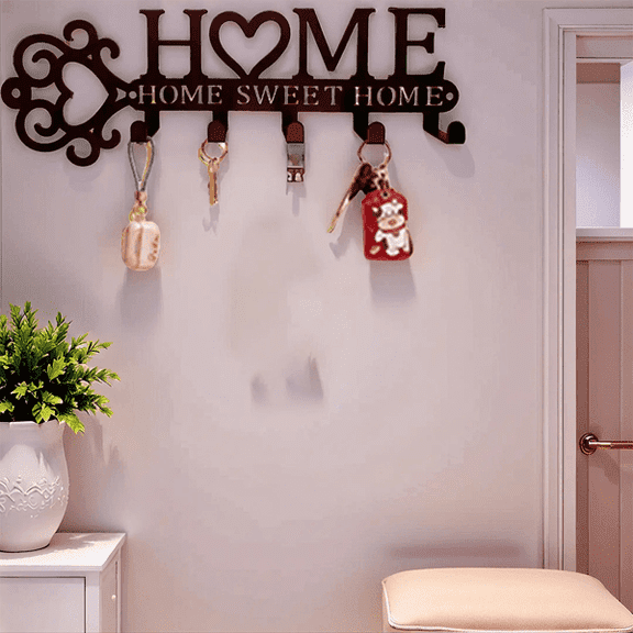 Super Sturdy Wall Hook Rack, Modern Wall Mounted Organizer for Entryway & Kitchen, Heavy Duty Iron Coat, Towel & Key Holder, Space-Saving Storage Solution