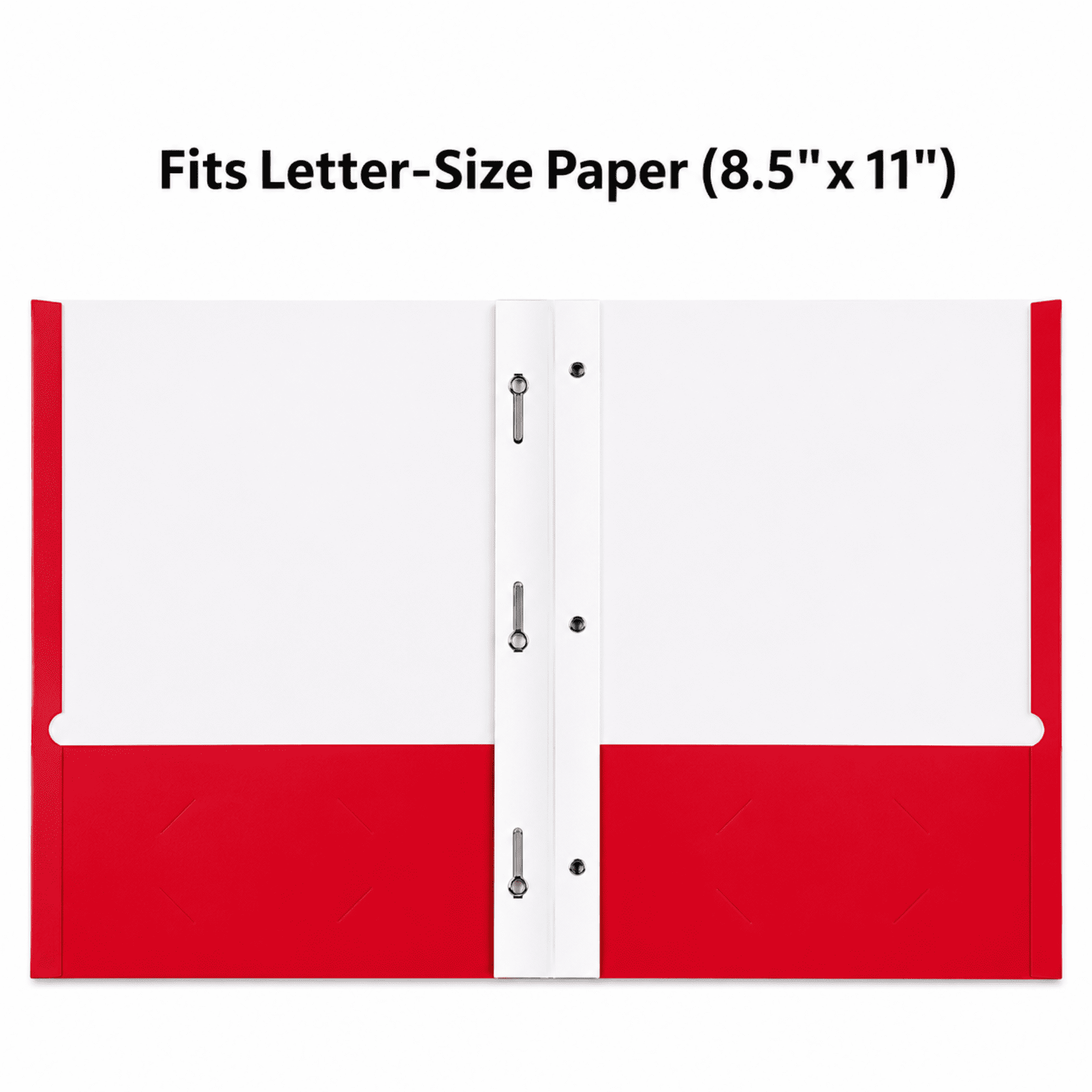 School Supply Boxes | (Red) Three Prong, Two Pocket Folders | 200 Pack | Letter Size Folders for the Classroom & Office