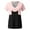 Pink, variant on Womens Plus Size Blouses V-Neck Cute Cat Printed Tops with Pockets Summer Casual Basic Cute 2025 Short Sleeve Shirt Vacation Fashion Tee