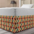 thumbnail image 1 of Retro Bed Skirt, Funk Different Vintage Pattern Composition with Geometric Forms Simplistic Artwork, Elastic Bedskirt Dust Ruffle Wrap Around for Bedding Decor, 4 Sizes, Multicolor, by Ambesonne, 1 of 2