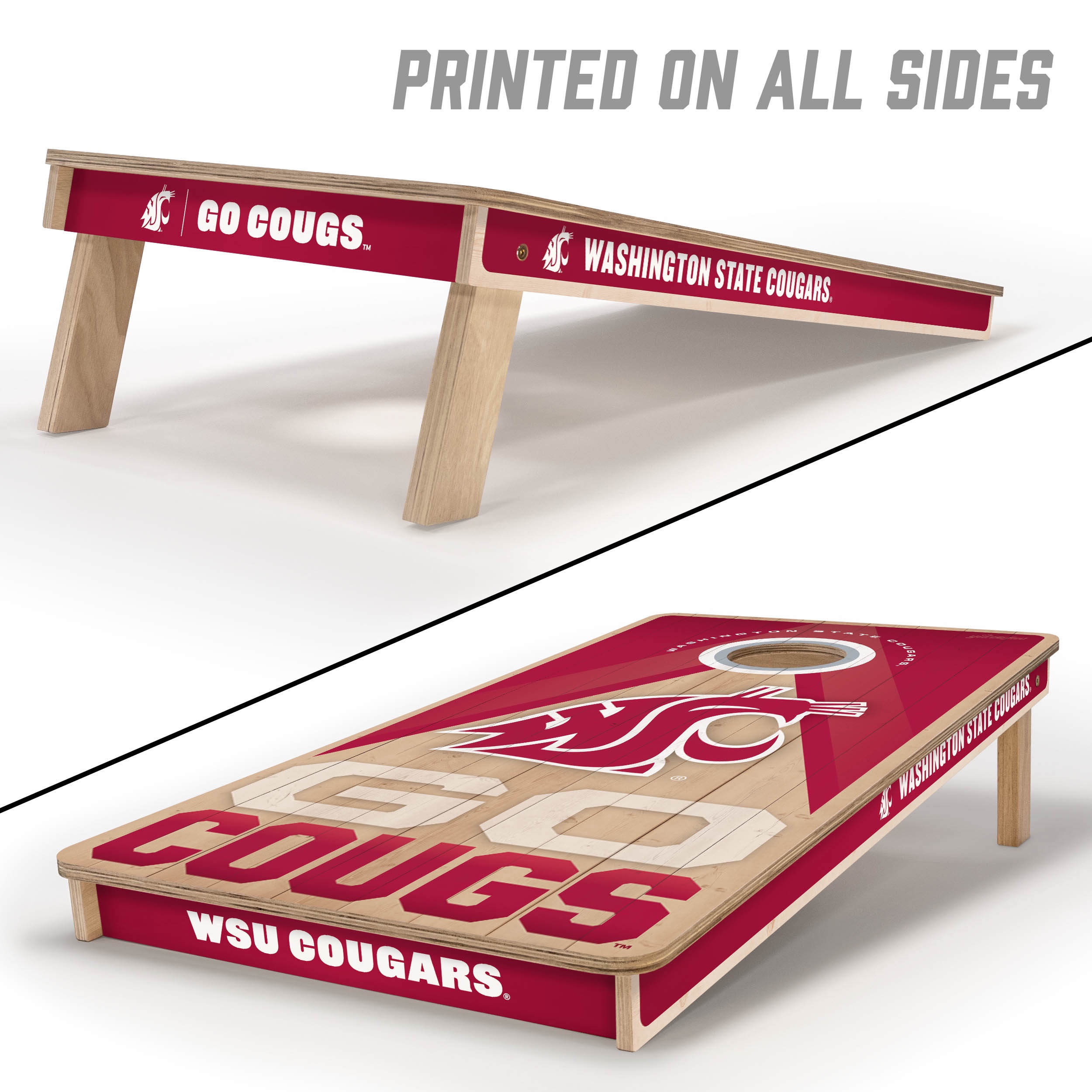 YouTheFan NCAA WA St Cougars 2X4 Slogan Series Cornhole NO BAGS
