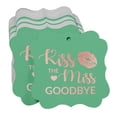 thumbnail image 3 of Inkdotpot Kiss The Miss Goodbye Bridal Shower Bottle Tag Real Rose Gold Foil Favor Bracket Shape Hang Tags Pack Of 50, 3 of 7