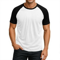 Godokuleh Men's Raglan Baseball T Shirts Cotton Crew Neck Short Sleeve T-Shirts Casual Soft Vintage Workout Athletic Tee Shirt Black 2XL