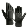 thumbnail image 4 of harmtty 1 Pair Winter Cycling Gloves Great Friction Particle Palm Finger flip Unisex Soft Thickened Warm Windproof Waterproof Reflective Zipper Pockets Outdoor Gloves Grey1, 4 of 8