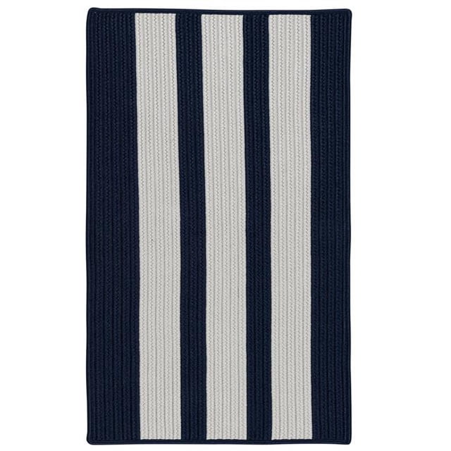 Colonial Mills Rug EV57R060X096S Everglades Vertical Stripe Braided Area Rug Navy Pier - 5 x 8 ft.