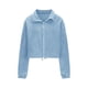 thumbnail image 3 of Chaqueta deportiva de polar de moda para mujer, de manga larga, sin capucha, informal, con cuello alto y cremallera. Abrigo para mujer., 3 of 5